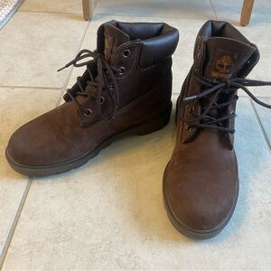 Timberland dark brown waterproof boots-Women’s 6, Youth 4